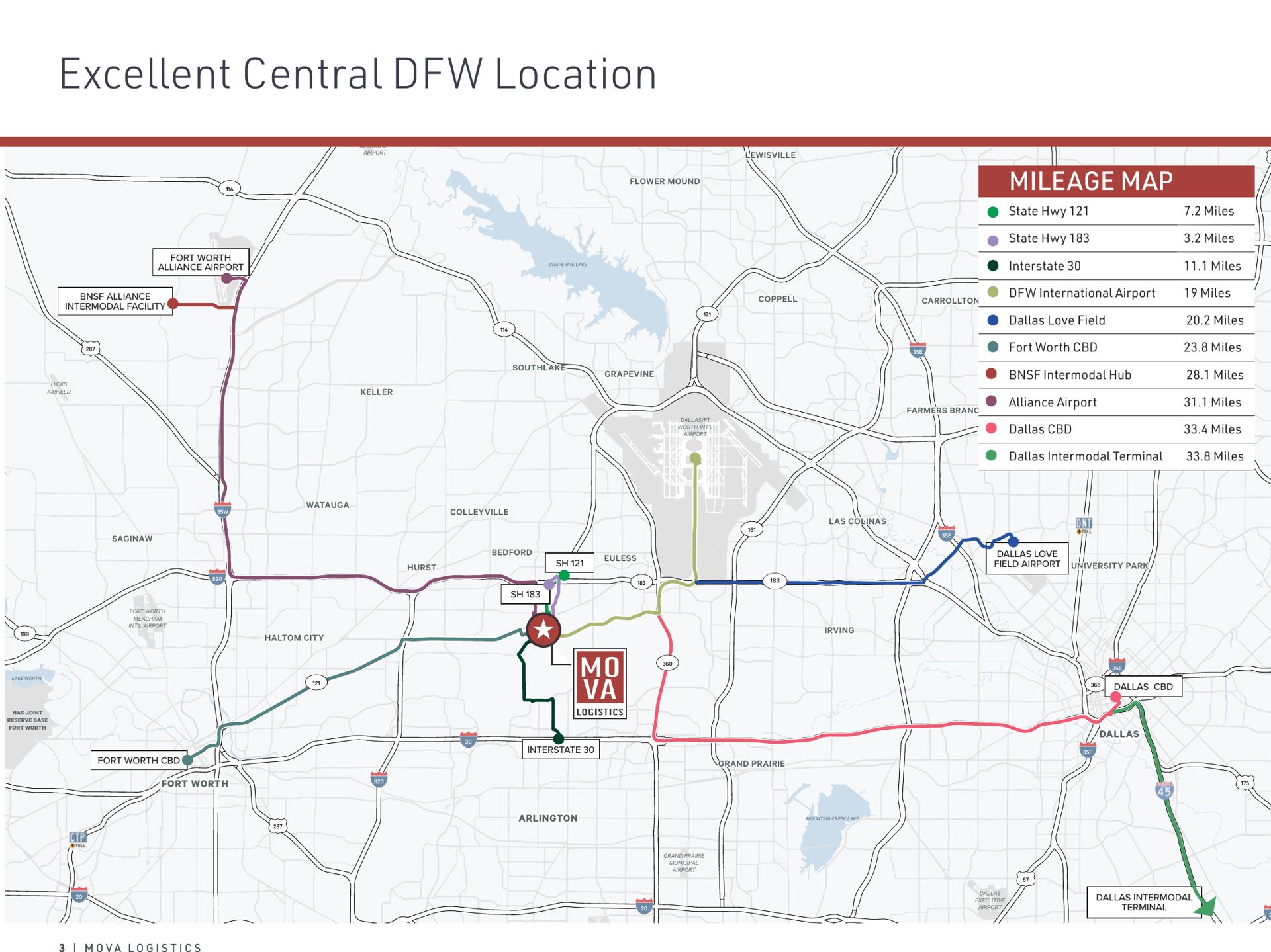 MOVA Logistics — DFW regional location map